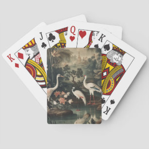 vintage cranes and palaces in the tropics playing cards