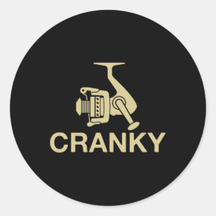 Vintage Crankbyit Fishing Lure Cranky Funny Fisher Classic Round Sticker