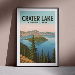 Vintage Crater Lake National Park Poster
