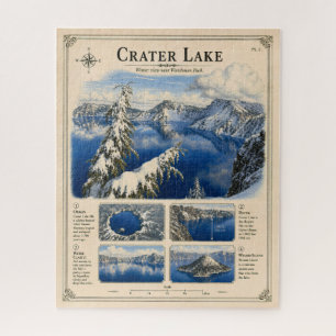 Vintage Crater Lake Winter Landscape  Jigsaw Puzzle
