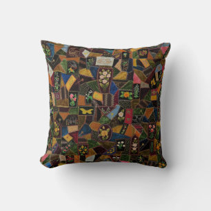 Vintage Crazy Quilt Cushion