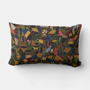 Vintage Crazy Quilt Lumbar Cushion