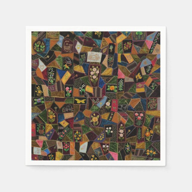 Vintage Crazy Quilt Napkin (Front)