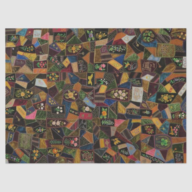 Vintage Crazy Quilt Tissue Paper (Front)