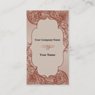 Vintage Cream and Cinnamon Filigree Scroll Business Card