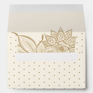 Vintage Cream and Gold Mehndi Henna Envelope