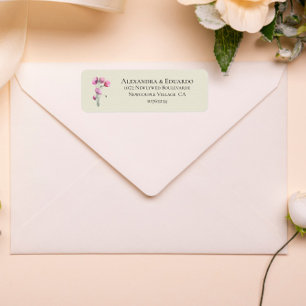 Vintage Cream and Plum Floral Return Address Label