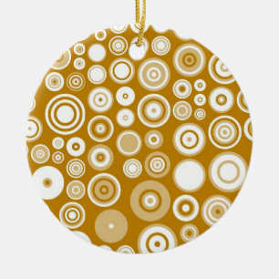 Vintage Cream and White Fifties Abstract Art Ceramic Tree Decoration