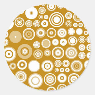 Vintage Cream and White Fifties Abstract Art Classic Round Sticker