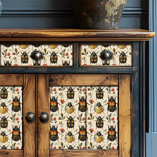 Vintage Cream Art Deco Beetle Floral Shabby Chic Tissue Paper