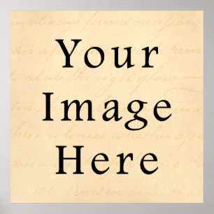 Vintage Cream Beige Script Text Parchment Paper Poster