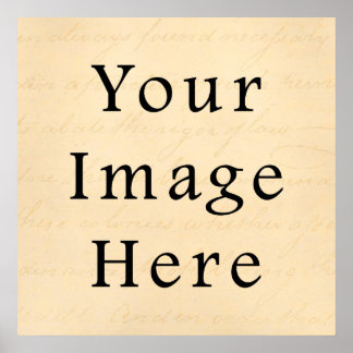 Vintage Cream Beige Script Text Parchment Paper Poster