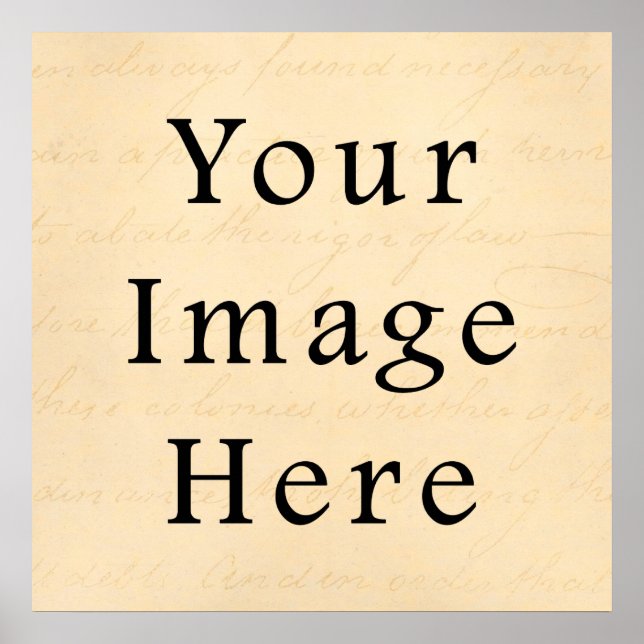 Vintage Cream Beige Script Text Parchment Paper Poster (Front)