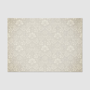 Vintage Cream Floral Damask Tissue Paper