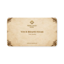 Vintage Cream Parchment Bronze Earring Card