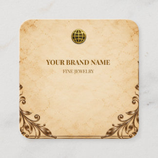 Vintage Cream Parchment Bronze Necklace Card