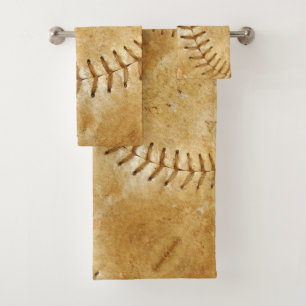 Vintage Cream Sports Baseball Bath Towel Set