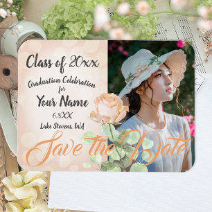 Vintage, Creamsicle Graduation Announcement Magnet