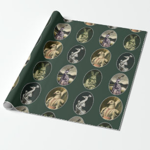 Vintage Creature Characters Wrapping Paper