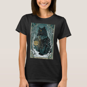 Vintage Creepmas The Yule Cat Tarot Card Dark Chri T-Shirt