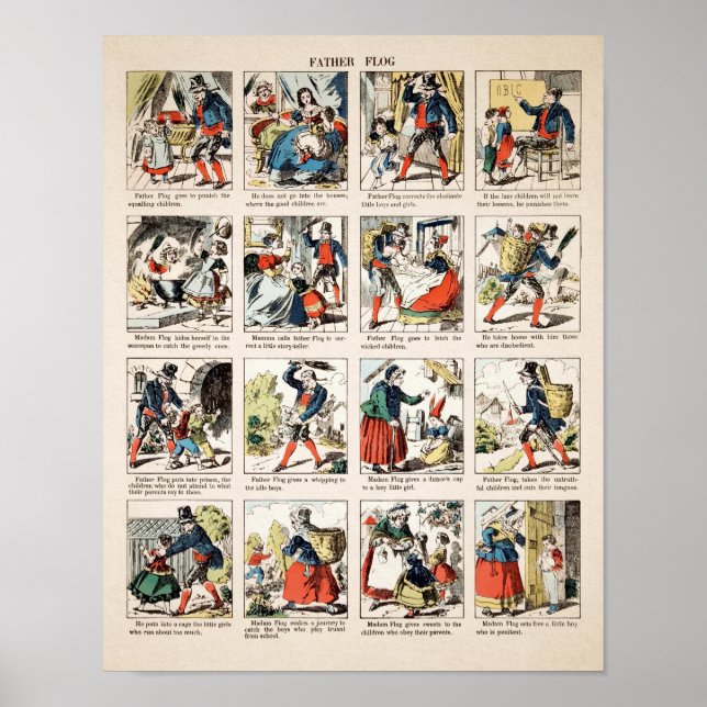 Vintage Creepy Father Flog Poster (Front)