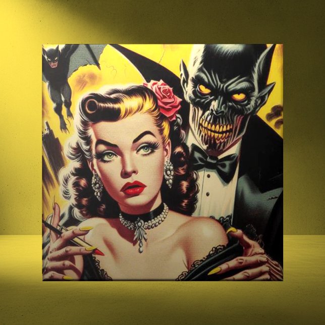 Vintage Creepy Girl Ceramic Tile (Creator Uploaded)