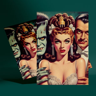 Vintage Creepy Horror Art Postcard