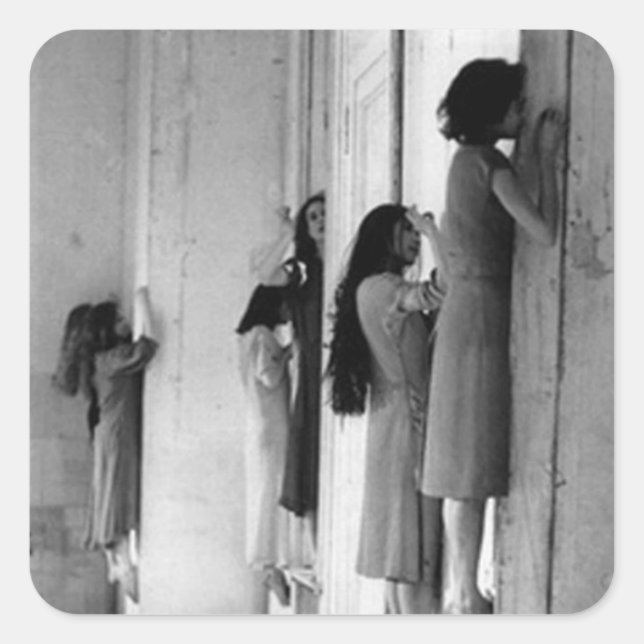 Vintage Creepy Possessed Women Square Sticker (Front)