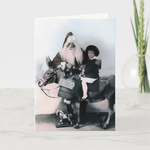 Vintage Creepy Santa Christmas Card