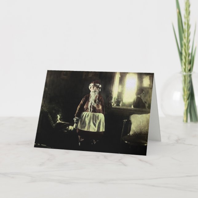 Vintage Creepy Santa Christmas Card (Front)