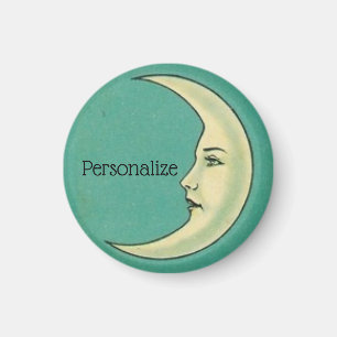 Vintage crescent moon magnet