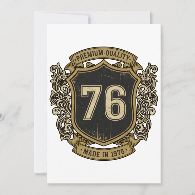 Vintage Crest Made In 1976 Premium Quality Design Invitation (Front)