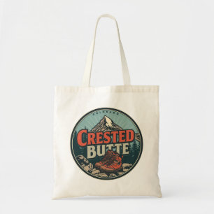 vintage crested butte colorado mountain outdoor tote bag