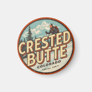 vintage crested butte colorado ski mountain gifts magnet