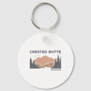 Vintage Crested Butte Retro Colorado Hiking Souven Key Ring