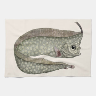 Vintage Crested Oarfish Fish, Marine Aquatic Life Tea Towel
