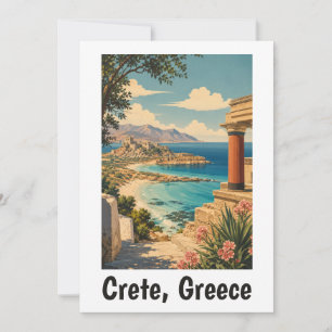Vintage Crete Greece Greek Island Vacation Travel Card