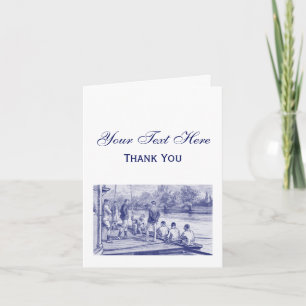 Vintage Crew Rowers in boat at the dock Thank You Card