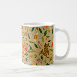 Vintage Crewel Animal Embroidery: Antique Tapestry Coffee Mug
