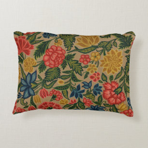 Vintage Crewel Floral Embroidery Pattern Decorative Cushion