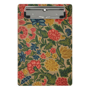 Vintage Crewel Floral Embroidery Pattern Mini Clipboard