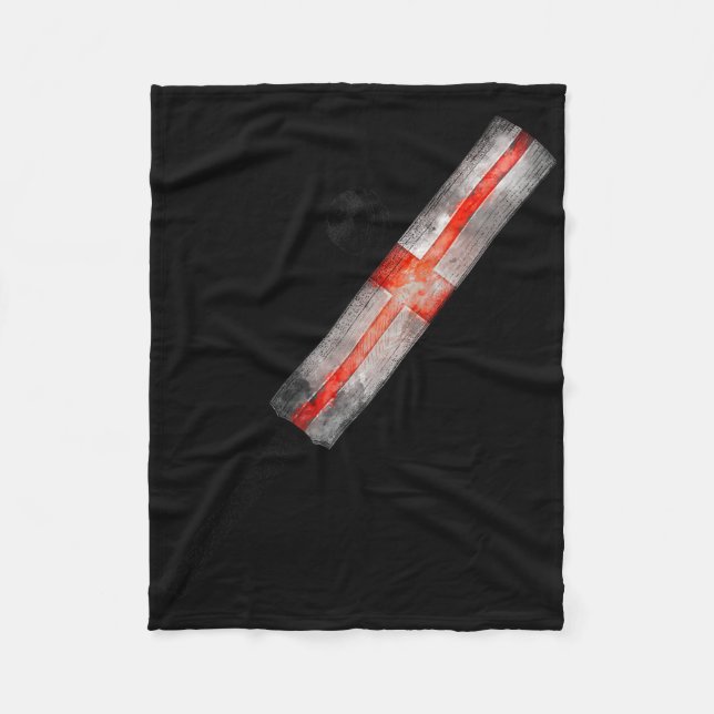 Vintage Cricket England Flag English Pride  Fleece Blanket (Front)