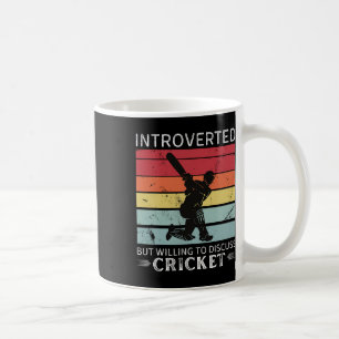 Vintage Cricket Introverted But Willing To Discuss Coffee Mug