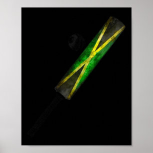 Vintage Cricket Jamaica Flag Jamaican Pride Poster
