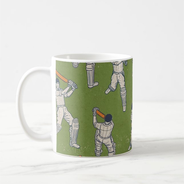 Vintage Cricket pattern Coffee Mug (Left)