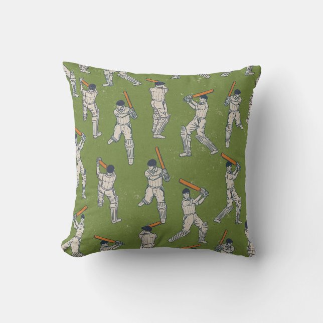 Vintage Cricket pattern Cushion (Front)