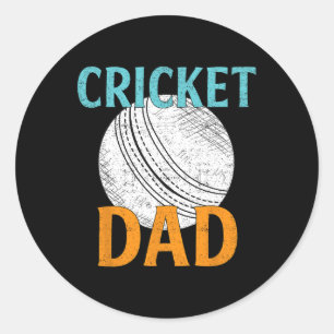 Vintage Cricket Player Dad Gifts Funny Sports Love Classic Round Sticker
