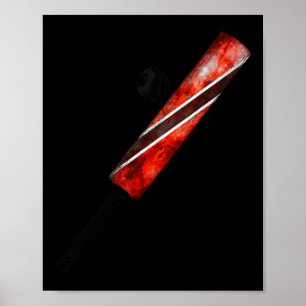 Vintage Cricket Trinidad Flag Trinidadian Pride Poster
