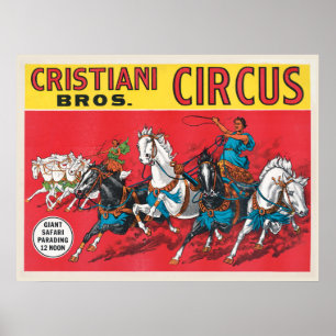 Vintage Cristiani Brothers Circus Poster