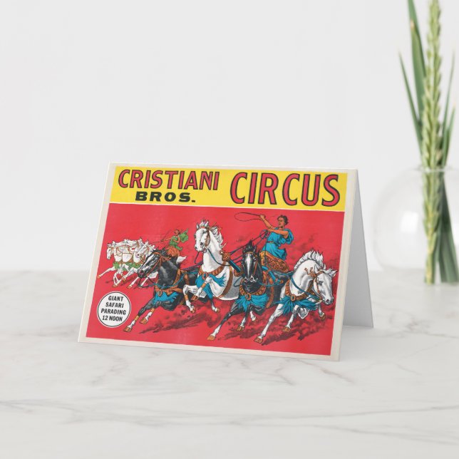 Vintage Cristiani Brothers Circus Poster Card (Front)
